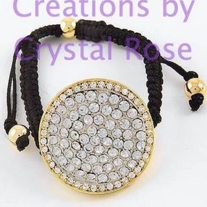 Gold and Black Rhinestone Bracelet